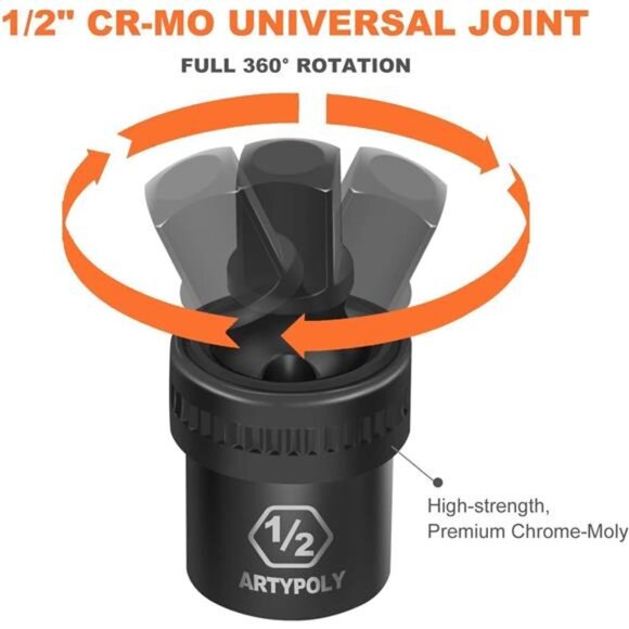 20 Pieces 1/2" Drive Metric Deep Impact Socket Set - Picture 5 of 8